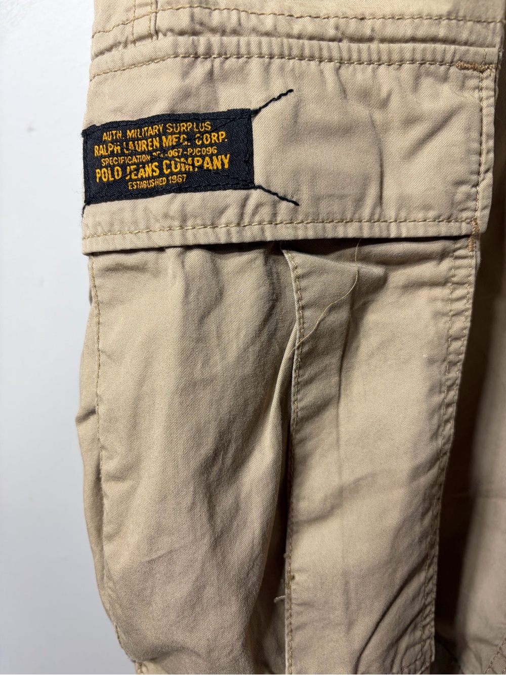 Polo Jeans Co. Ralph Lauren Khaki Cargo Shorts Military Surplus Utility Y2K - Picture 2 of 5